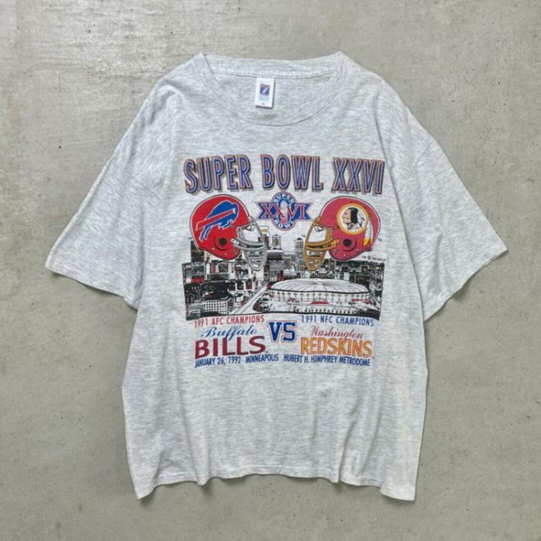 90年代 USA製 NFL スーパーボール 1992 アート プリント Tシャツ メンズXL相当 メンズのトップス(Tシャツ/カットソー(半袖/袖なし))の商品写真