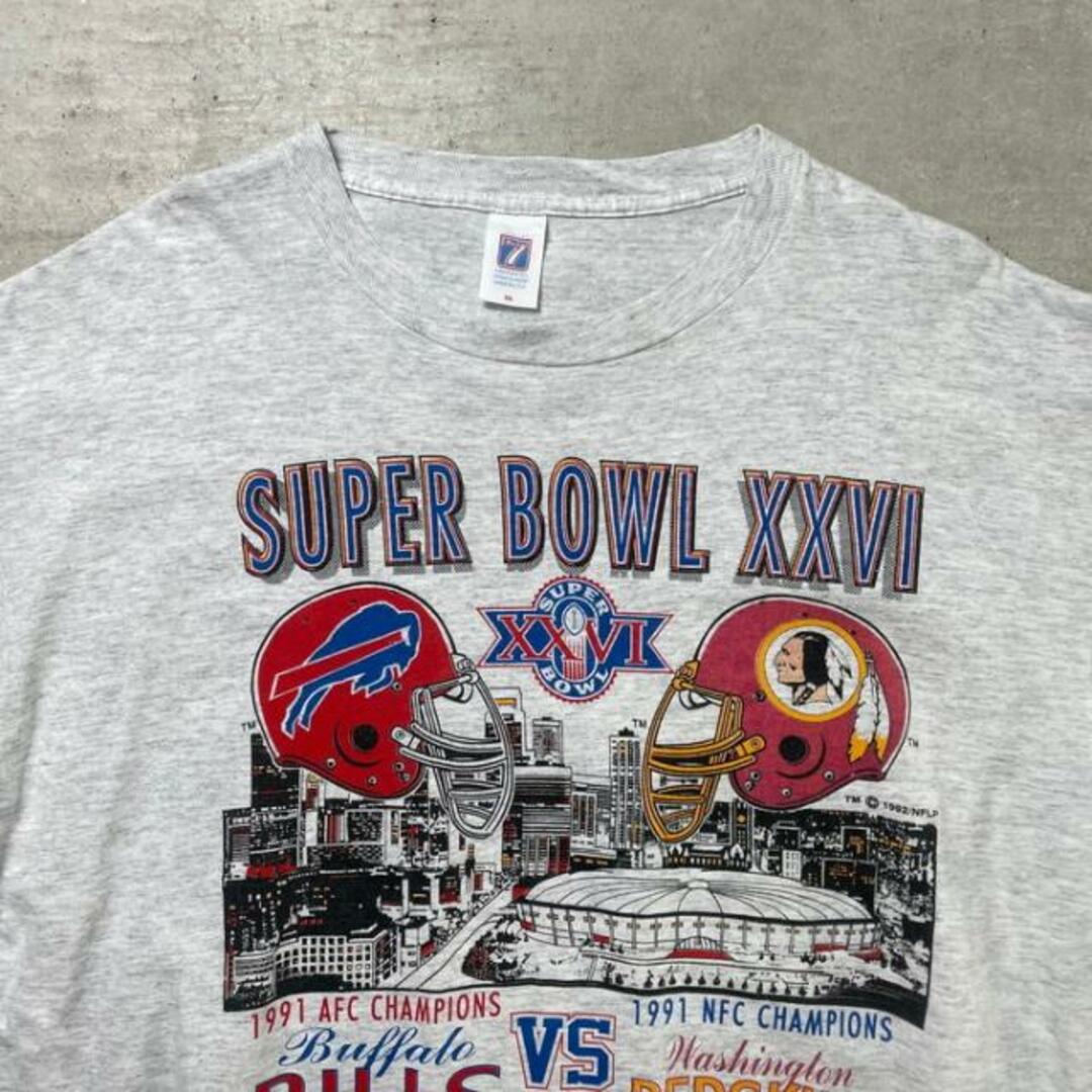 90年代 USA製 NFL スーパーボール 1992 アート プリント Tシャツ メンズXL相当 メンズのトップス(Tシャツ/カットソー(半袖/袖なし))の商品写真