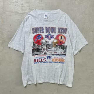 90年代 USA製 NFL スーパーボール 1992 アート プリント Tシャツ メンズXL相当(Tシャツ/カットソー(半袖/袖なし))