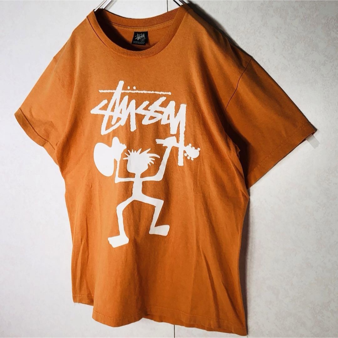 STUSSY(ステューシー)の【希少デザイン】ステューシー シャドーマン プリントデカロゴ Tシャツ 入手困難 メンズのトップス(Tシャツ/カットソー(半袖/袖なし))の商品写真