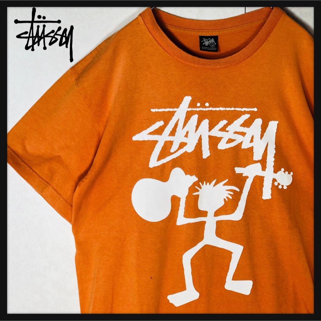 STUSSY(ステューシー)の【希少デザイン】ステューシー シャドーマン プリントデカロゴ Tシャツ 入手困難 メンズのトップス(Tシャツ/カットソー(半袖/袖なし))の商品写真