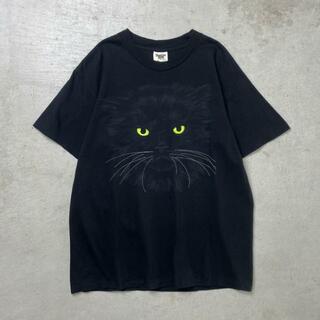 90年代 USA製 猫 ねこ アニマル プリント Tシャツ メンズL相当(Tシャツ/カットソー(半袖/袖なし))