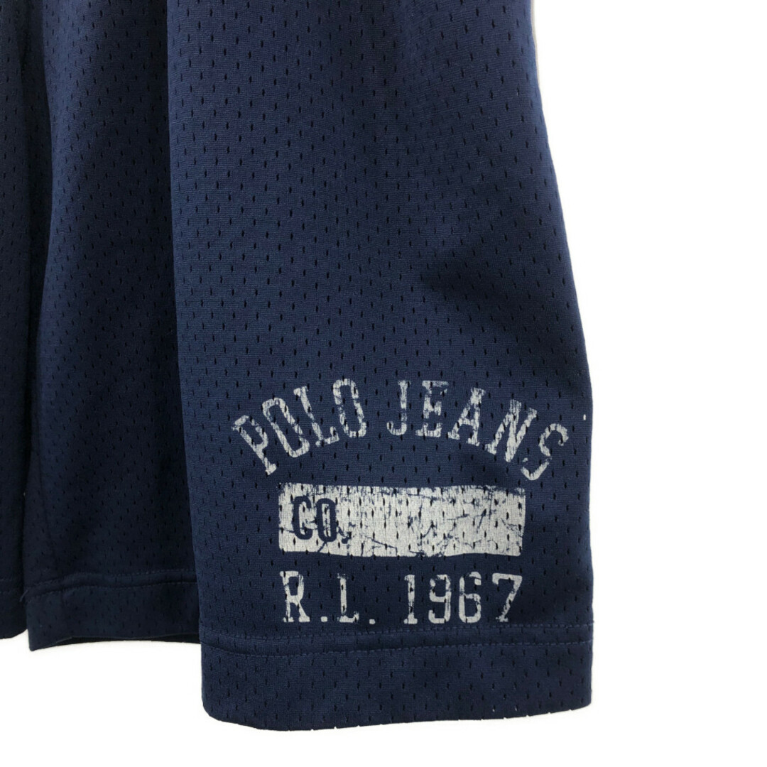 POLO RALPH LAUREN(ポロラルフローレン)のPOLO JEANS ポロジーンズ メッシュ ショートパンツ ラルフローレン ネイビー (メンズ L) 中古 古着 Q6568 メンズのパンツ(ショートパンツ)の商品写真