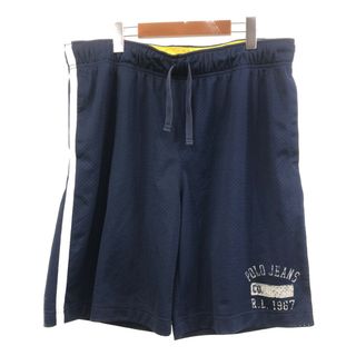 ポロラルフローレン(POLO RALPH LAUREN)のPOLO JEANS ポロジーンズ メッシュ ショートパンツ ラルフローレン ネイビー (メンズ L) 中古 古着 Q6568(ショートパンツ)