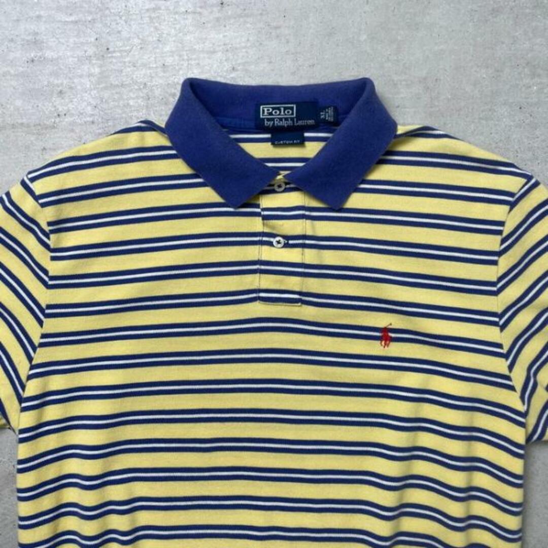 Ralph Lauren(ラルフローレン)の90年代 Polo by Ralph Lauren ポロバイラルフローレン 半袖 マルチボーダー ポロシャツ メンズL相当 メンズのトップス(ポロシャツ)の商品写真