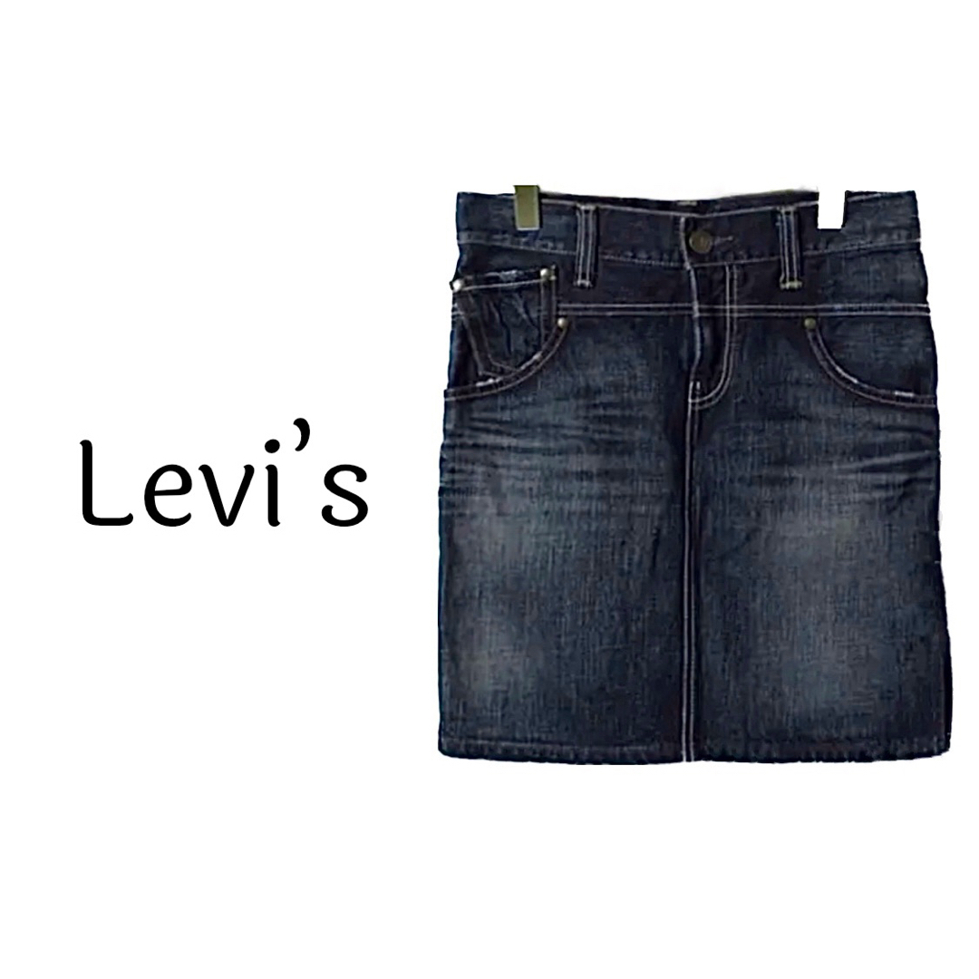 Levi's(リーバイス)のLevi’s リーバイス【美品】ステッチ 刺繍 デニム ミニ スカート レディースのスカート(ミニスカート)の商品写真