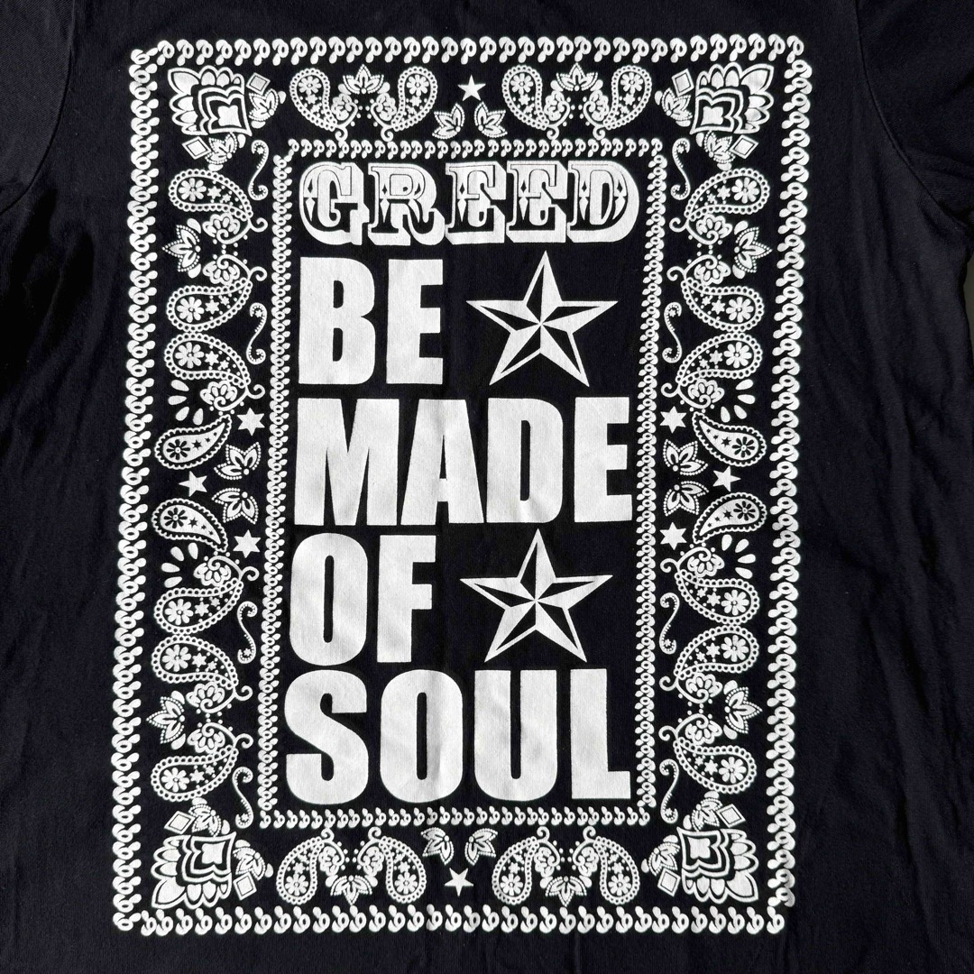 GREED(グリード)の● GREED 綿100% 全面 プリント Tシャツ 白黒 M USED ● メンズのトップス(Tシャツ/カットソー(半袖/袖なし))の商品写真