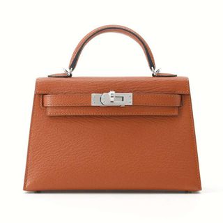 Hermes - エルメス ハンドバッグ ミニケリードゥ 外縫い キュイーブル/ローズメキシコ/シルバー金具 シェブルミゾル/キャンバス U刻印 2way