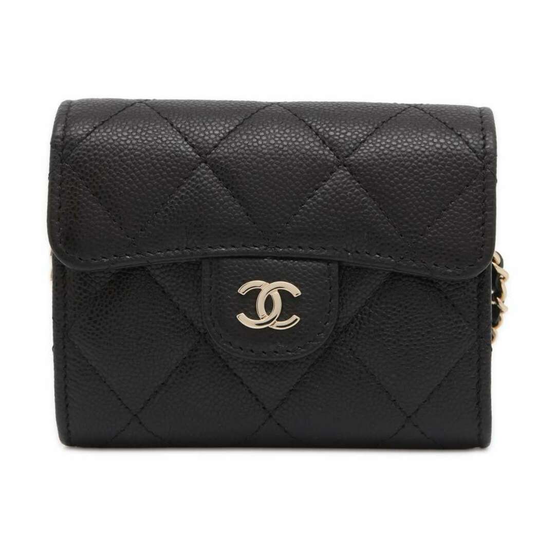 CHANEL(シャネル)のシャネル チェーンウォレット マトラッセ ココマーク ミニ ソフトキャビアスキン ブラック AP0238 CHANEL 財布 黒 レディースのファッション小物(財布)の商品写真