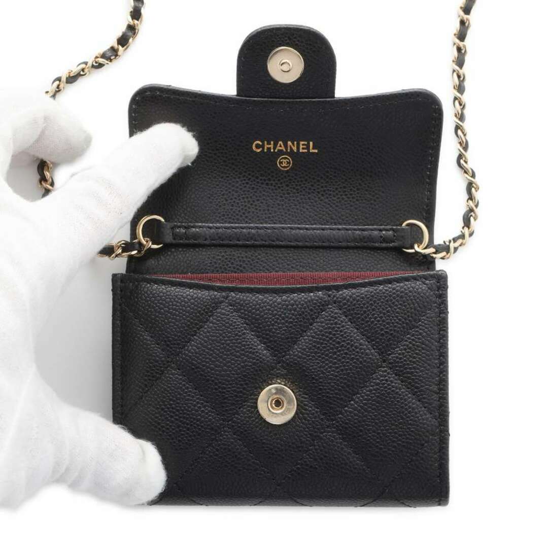 CHANEL(シャネル)のシャネル チェーンウォレット マトラッセ ココマーク ミニ ソフトキャビアスキン ブラック AP0238 CHANEL 財布 黒 レディースのファッション小物(財布)の商品写真