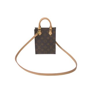 ルイヴィトン(LOUIS VUITTON)の極美品 LOUIS VUITTON ルイヴィトン ショルダーバッグ M81295 プティットサックプラ モノグラム ブラウン ゴールド金具 中古 63725(ハンドバッグ)