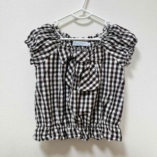 タルティーヌ エ ショコラ(Tartine et Chocolat)のタルティーヌエショコラ　キッズ　110 ギンガムチェック　トップス  リボン(Tシャツ/カットソー)