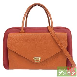 エルメス(Hermes)の【中古】HERMES エルメス ロレーヌ 2WAYバッグ ハンドバッグ ショルダーバッグ 斜め掛け トートバッグ レッド×オレンジ レザー □F刻印(2002年) レディース【質屋】(ハンドバッグ)