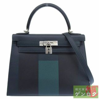 エルメス(Hermes)の【中古】HERMES エルメス ケリー28 2WAYバッグ ハンドバッグ ショルダーバッグ 斜め掛け バイカラー グリーン系 エプソン C刻印(2018年) レディース【質屋】(ハンドバッグ)