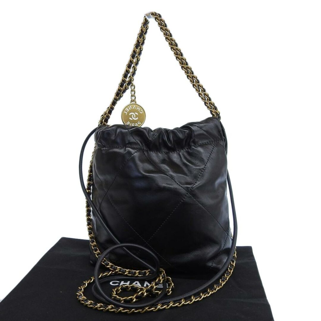 CHANEL(シャネル)の【中古】CHANEL シャネル シャネル22 2WAYトート ハンドバッグ ショルダーバッグ 斜め掛け ブラック レザー ICタグ レディース【質屋】 レディースのバッグ(ハンドバッグ)の商品写真