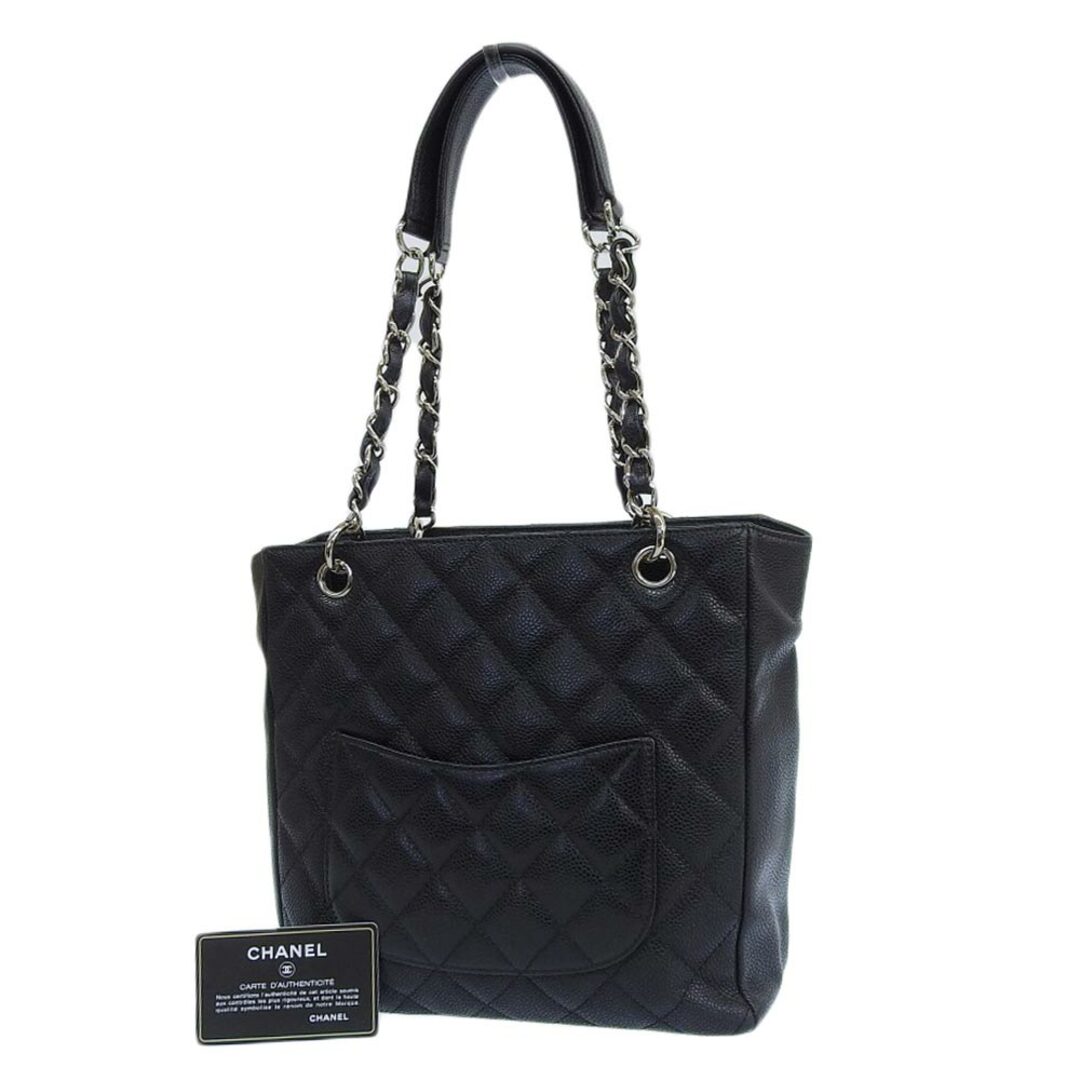 CHANEL(シャネル)の【中古】CHANEL シャネル PST チェーントート トートバッグ ショルダーバッグ ブラック キャビアスキン 11番台 レディース【質屋】 レディースのバッグ(トートバッグ)の商品写真