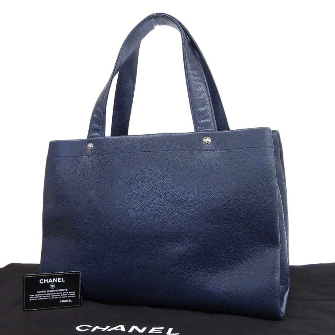 CHANEL(シャネル)の【中古】CHANEL シャネル トートバッグ ハンドバッグ ショルダーバッグ ネイビー キャビアスキン 12番台 レディース【質屋】 レディースのバッグ(トートバッグ)の商品写真