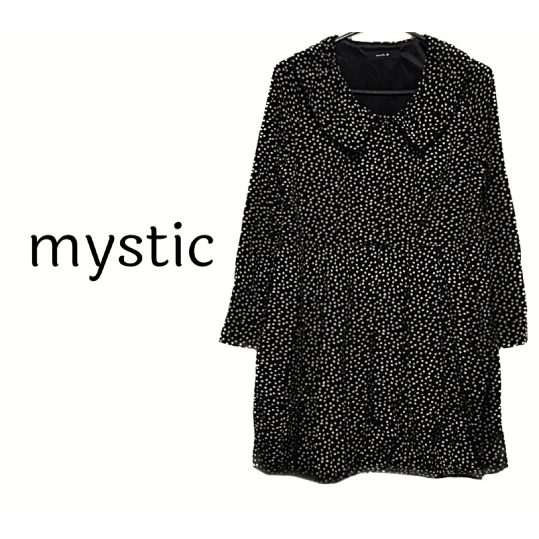 mystic(ミスティック)のmystic【美品】ドット柄 フレア ワンピース トップス レディースのワンピース(ミニワンピース)の商品写真