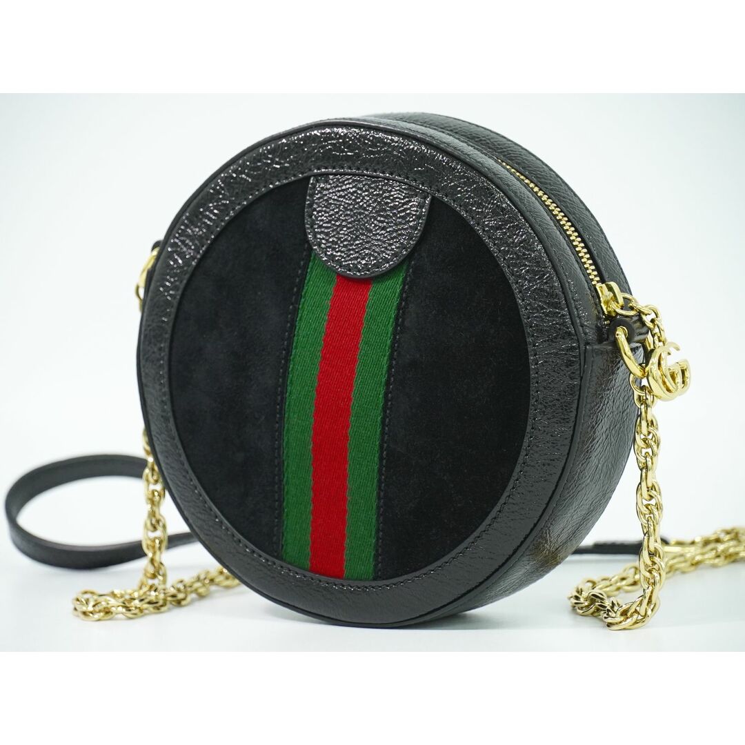 Gucci(グッチ)の本物 グッチ GUCCI オフィディア シェリーライン チェーン ショルダーバッグ ポシェット スエードレザー レザー ブラック 550618 Ophidia バッグ 中古 レディースのバッグ(ショルダーバッグ)の商品写真