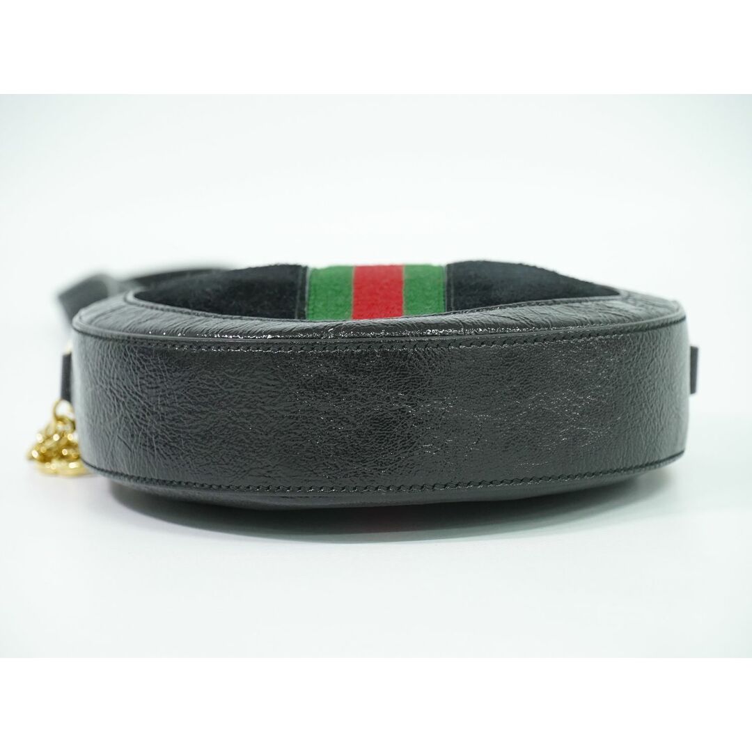 Gucci(グッチ)の本物 グッチ GUCCI オフィディア シェリーライン チェーン ショルダーバッグ ポシェット スエードレザー レザー ブラック 550618 Ophidia バッグ 中古 レディースのバッグ(ショルダーバッグ)の商品写真