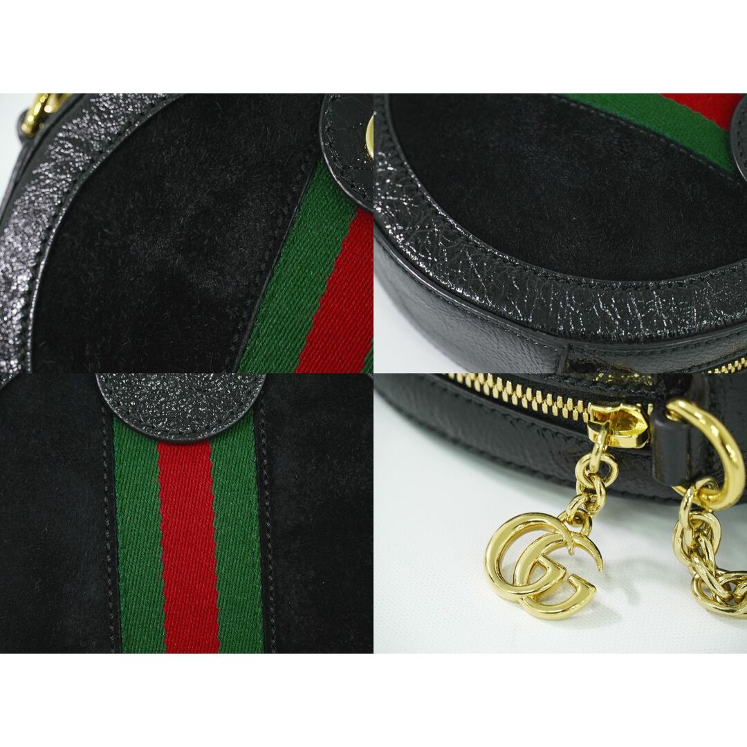 Gucci(グッチ)の本物 グッチ GUCCI オフィディア シェリーライン チェーン ショルダーバッグ ポシェット スエードレザー レザー ブラック 550618 Ophidia バッグ 中古 レディースのバッグ(ショルダーバッグ)の商品写真