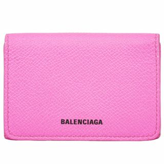 バレンシアガバッグ(BALENCIAGA BAG)の本物 バレンシアガ BALENCIAGA ミニ 折財布 コンパクトウォレット レザー ピンク 558208 財布 ウォレット 中古(財布)