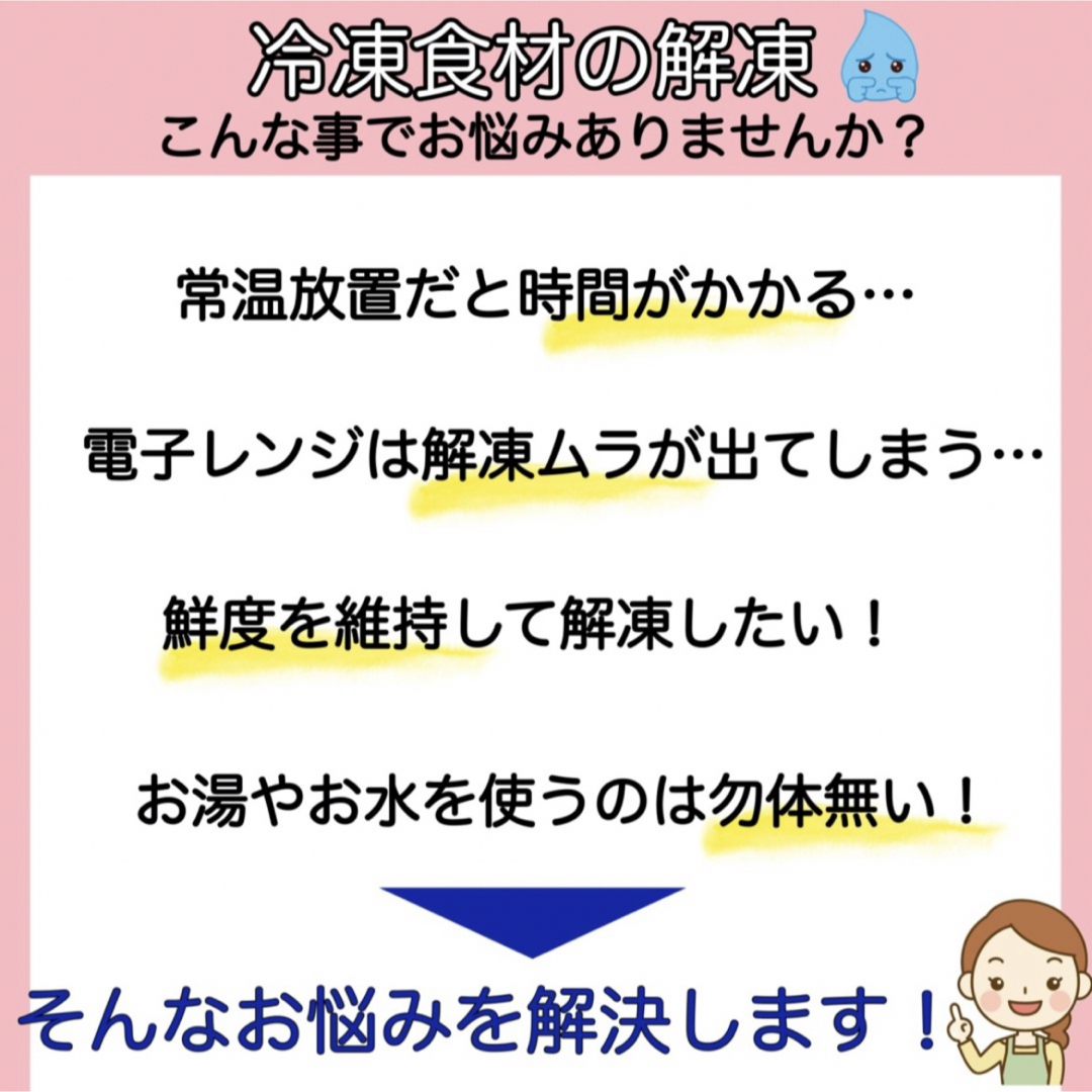 急速 解凍プレート 解凍皿 自然解凍 肉 魚 粗熱 時短 エコ 冷凍 冷却 節約 インテリア/住まい/日用品のキッチン/食器(調理道具/製菓道具)の商品写真