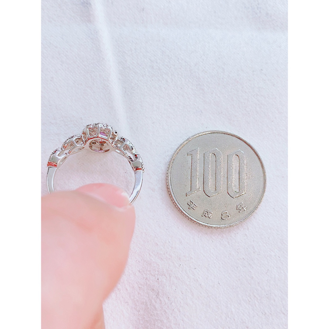 ★0.38ct★✨バイオレットカラースピネル0.28ctダイヤプラチナリング指輪 メンズのアクセサリー(リング(指輪))の商品写真