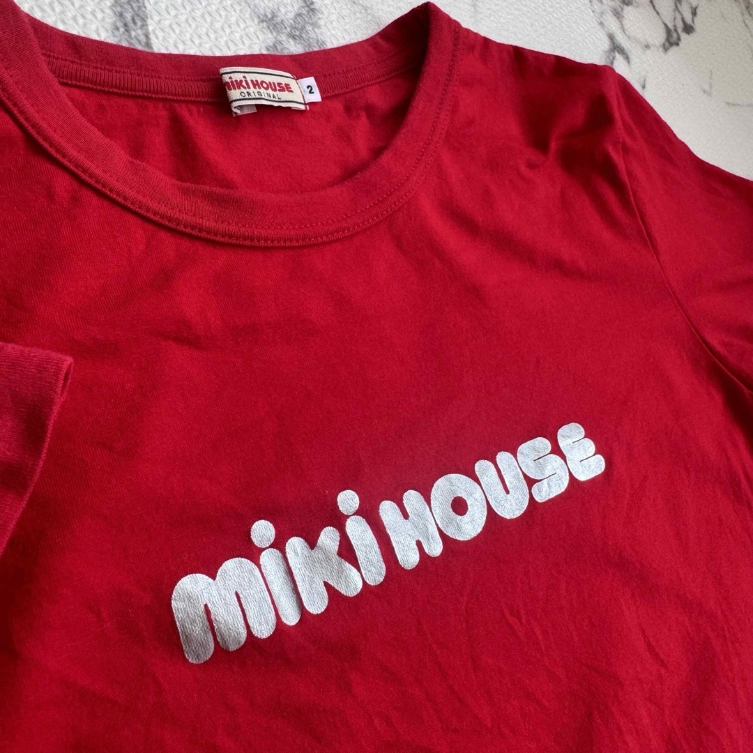 mikihouse(ミキハウス)の値下げ‼︎【ミキハウス】Tシャツセット♡150 ロゴT 赤 キッズ/ベビー/マタニティのキッズ服女の子用(90cm~)(Tシャツ/カットソー)の商品写真