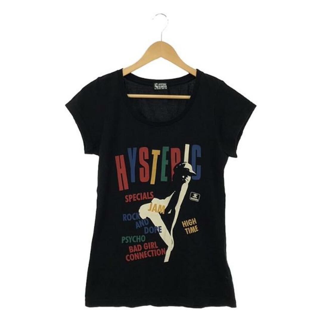 HYSTERIC GLAMOUR(ヒステリックグラマー)のHYSTERIC GLAMOUR / ヒステリックグラマー | ガール プリント クルーネック Tシャツ | F | ブラック | レディース レディースのトップス(Tシャツ(半袖/袖なし))の商品写真