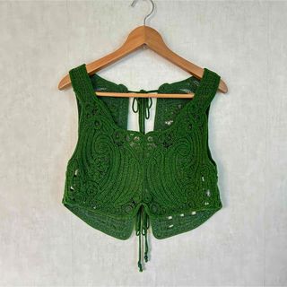 mame kurogouchi コード刺繍 ベスト ビスチェ グリーン 緑 マメ mame kurogouchi コード刺繍 ベスト ビスチェ グリーン 緑 マメ