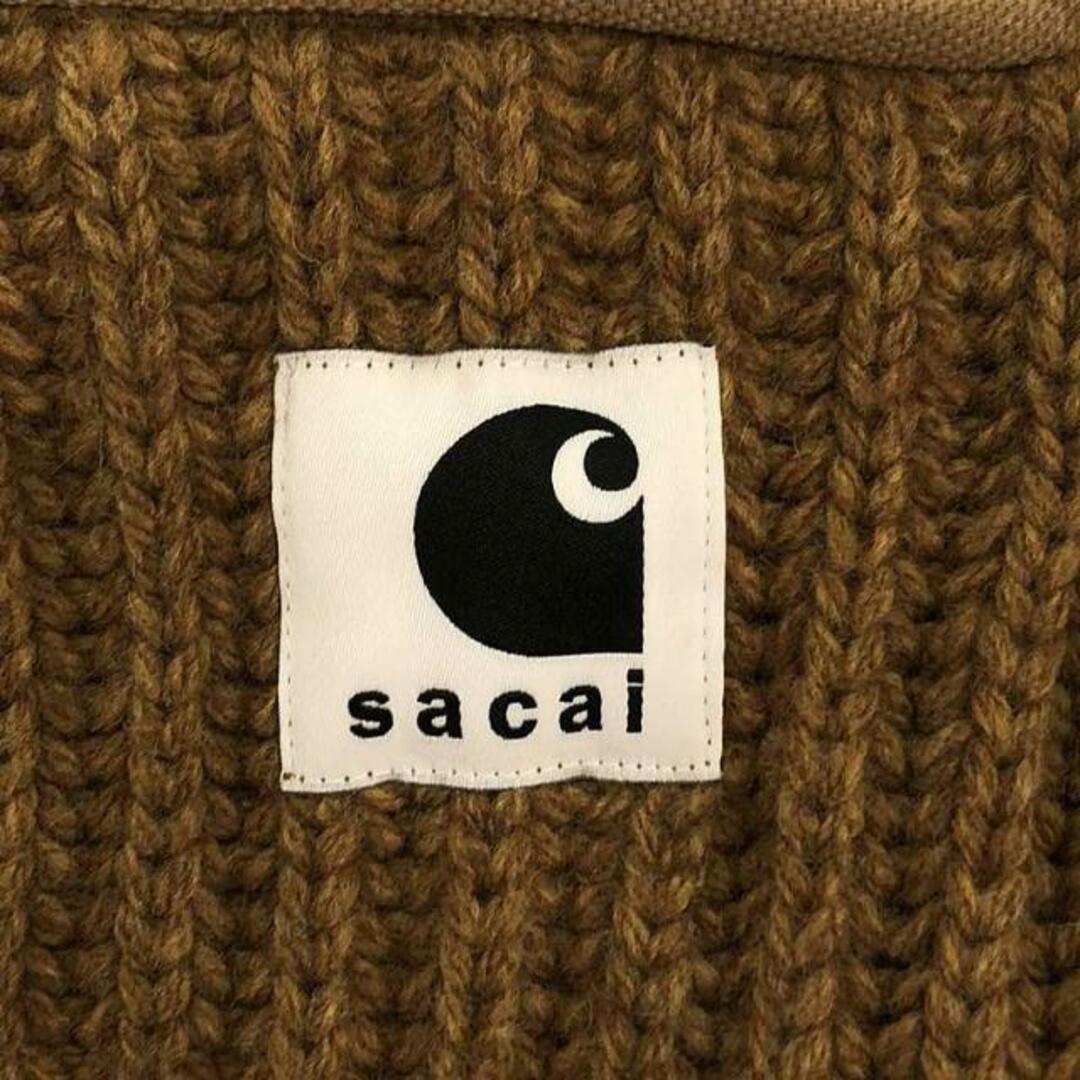 sacai(サカイ)の【美品】  sacai / サカイ | 2023AW | × carhartt / カーハート WIP Knit Pullover Detroit / カットアウト ベロアカラー ニット | 1 | ブラウン | レディース レディースのトップス(ニット/セーター)の商品写真