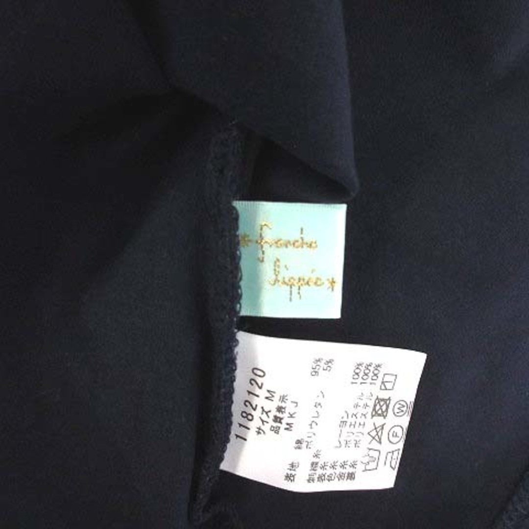 franche lippee(フランシュリッペ)のフランシュリッペ レース 刺繍 Tシャツ カットソー 半袖 ネイビー 紺 M レディースのトップス(Tシャツ(半袖/袖なし))の商品写真