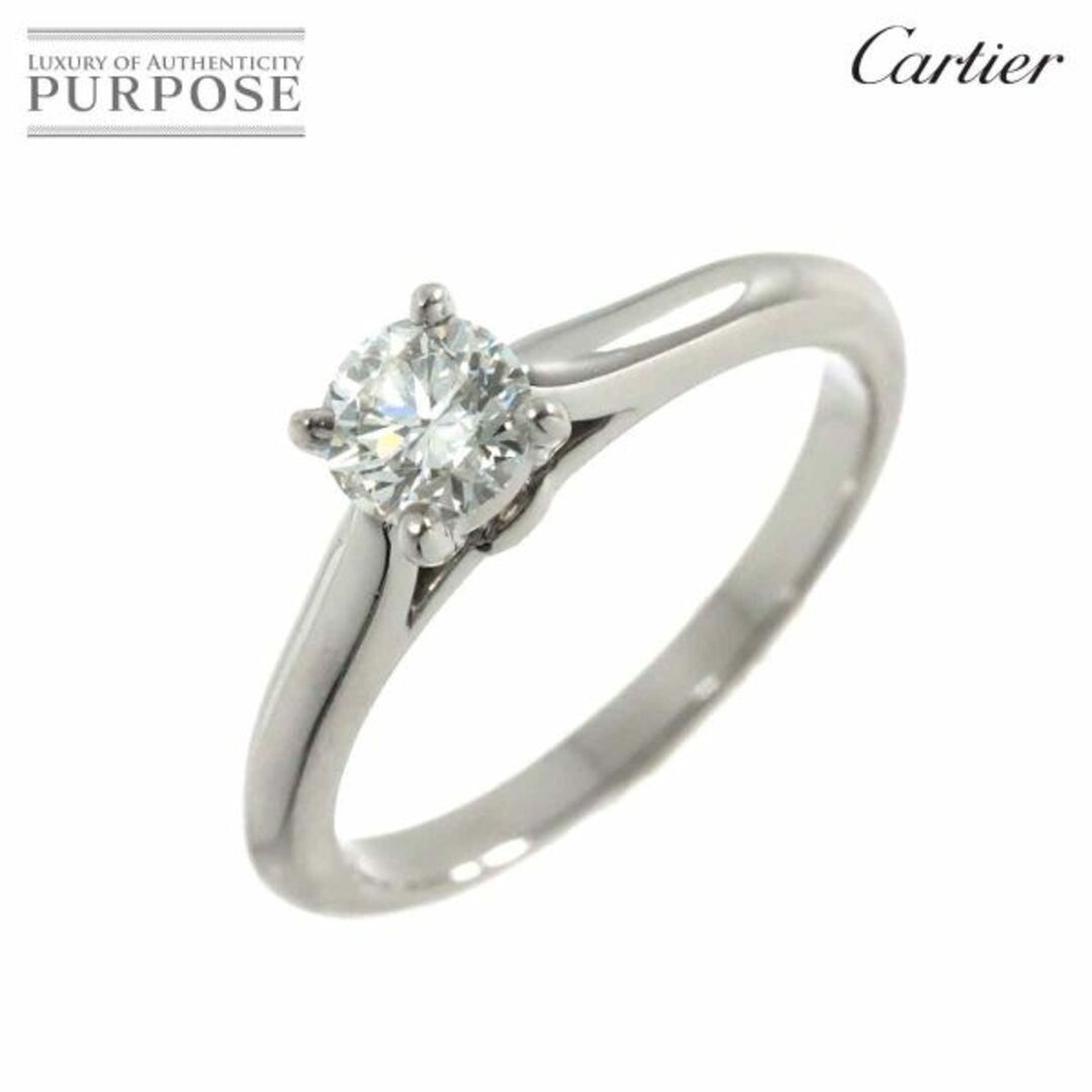 Cartier(カルティエ)のカルティエ Cartier ソリテール ダイヤ 0.30ct H/VVS2/3EX #45 リング Pt 指輪【証明書・鑑定書付き】VLP 90228196 レディースのアクセサリー(リング(指輪))の商品写真