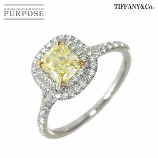 ティファニー(Tiffany & Co.)のティファニー TIFFANY&Co. ソレスト ダイヤ 0.78ct FIY/VVS2/EX 0.33ct 9号 リング K18 YG 750 Pt プラチナ 指輪【鑑定書】VLP 90229986(リング(指輪))