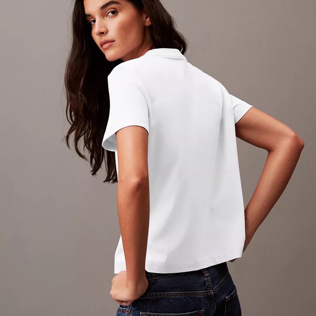 Calvin Klein(カルバンクライン)の【新品】カルバンクライン Tシャツ CKロゴ 白 M レディースのトップス(Tシャツ(半袖/袖なし))の商品写真