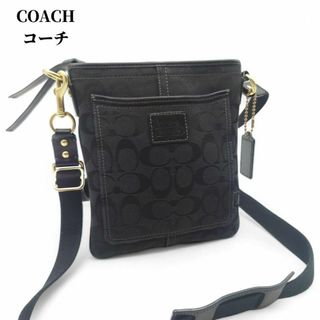 コーチ(COACH)の美品 コーチ  ショルダーバッグ ワンショルダー レディース メンズ  ブラック(ショルダーバッグ)