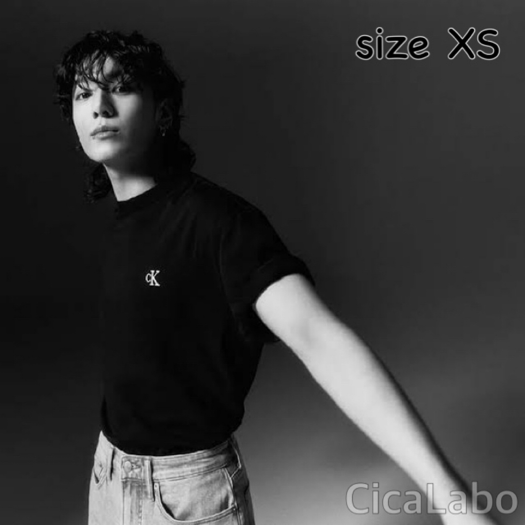 Calvin Klein(カルバンクライン)の【新品】カルバンクライン Tシャツ CKロゴ 黒 XS レディースのトップス(Tシャツ(半袖/袖なし))の商品写真