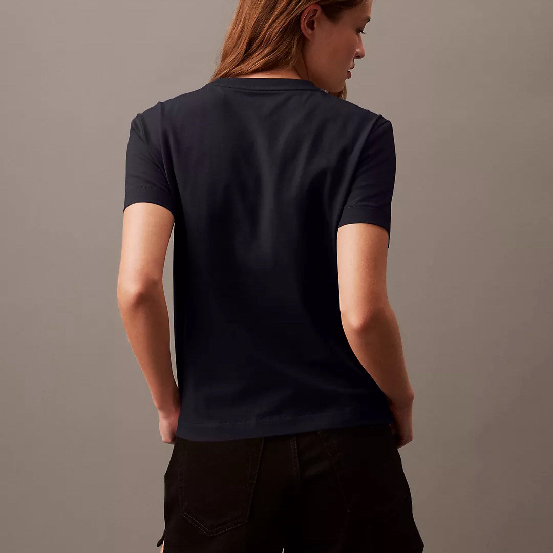 Calvin Klein(カルバンクライン)の【新品】カルバンクライン Tシャツ CKロゴ 黒 S レディースのトップス(Tシャツ(半袖/袖なし))の商品写真