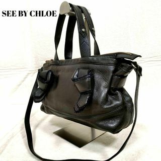 シーバイクロエ(SEE BY CHLOE)のシーバイクロエ 2way ショルダーバッグ 肩掛け ビジネス レザー ブラック(ショルダーバッグ)