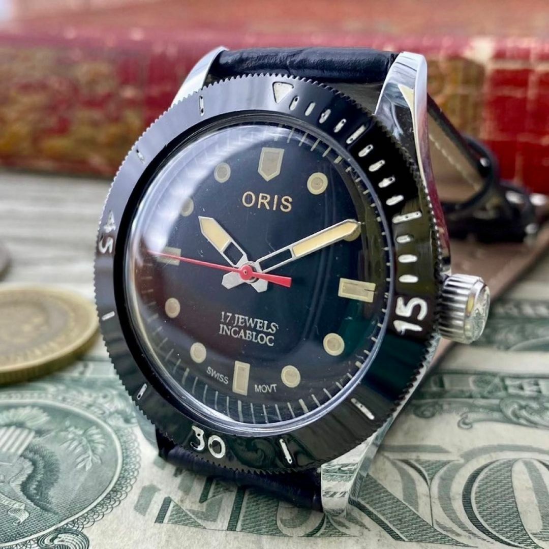 ORIS(オリス)の【BIGサイズ】オリス メンズ腕時計 ブラック ベゼル 手巻き ヴィンテージ メンズの時計(腕時計(アナログ))の商品写真