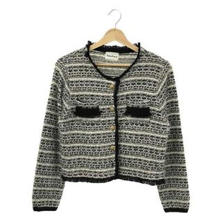 【美品】  foufou / フーフー | tweed no collar jacket ツイードノーカラージャケット | F | ブラック/ホワイト | レディース(その他)