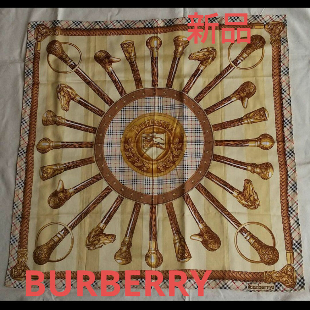 BURBERRY(バーバリー)の【新品】バーバリー BURBERRY ハンカチ スカーフ シルク チェック 希少 レディースのファッション小物(ハンカチ)の商品写真