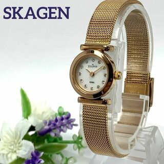 スカーゲン(SKAGEN)の350 稼働品 SKAGEN DENMARK レディース 腕時計 12石 人気(腕時計)