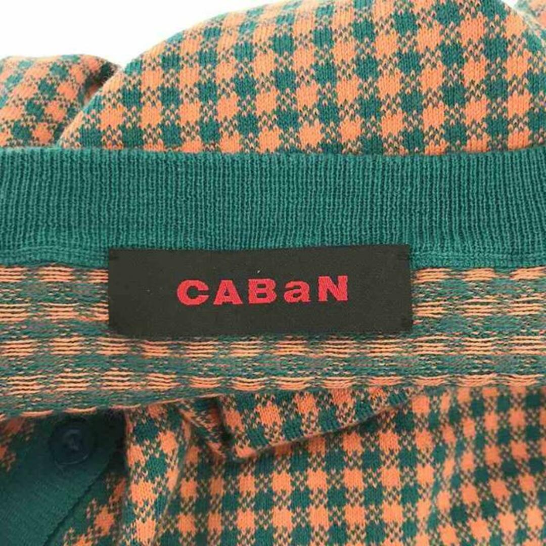 CABaN / キャバン | 2021SS | コットン カシミヤ ギンガムチェック クルーネック ニットカーディガン | F | オレンジ / グリーン | レディース レディースのトップス(カーディガン)の商品写真