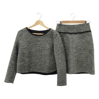 スポーツマックス(SPORTMAX（MAX MARA）)のSportmax / スポーツマックス | セットアップ ウール混 ヘリンボーン ボンディング クルーネックプルオーバー / スカート | S | グレー | レディース(シャツ/ブラウス(長袖/七分))