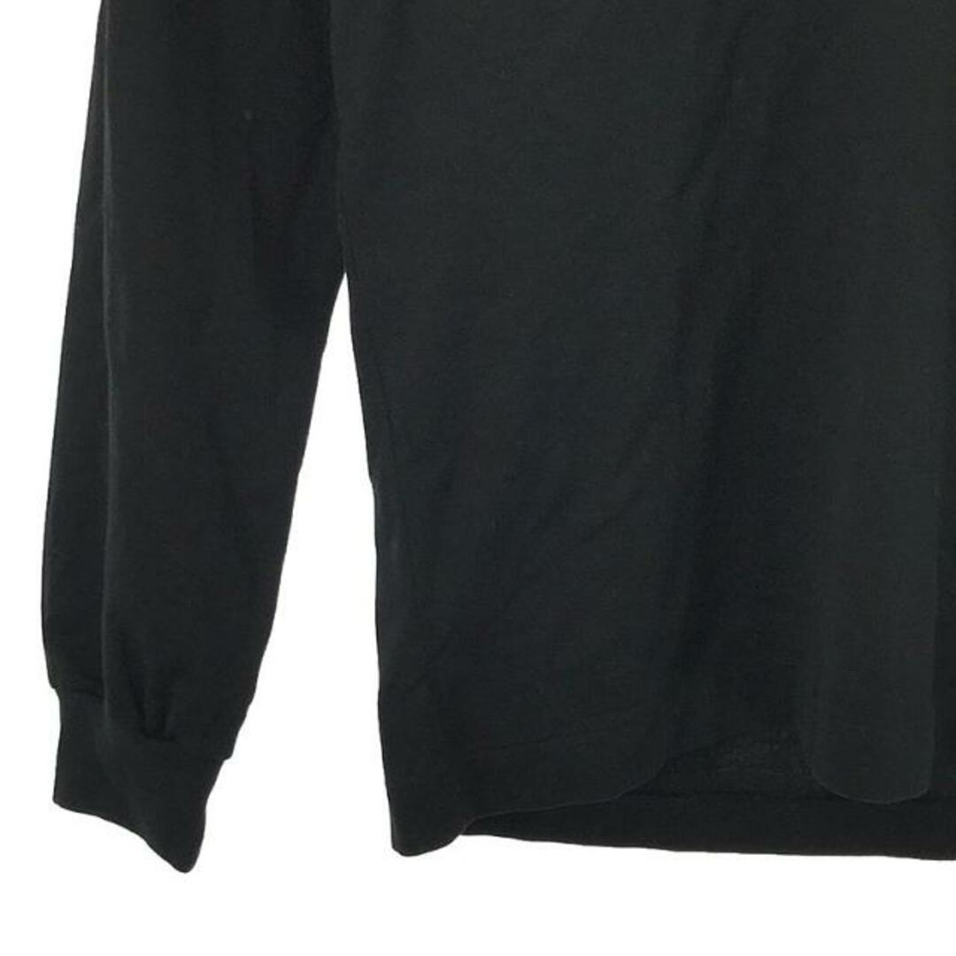AURALEE(オーラリー)のAURALEE / オーラリー | 2020AW | コットン Vネック ロングスリーブカットソー | 0 | ブラック | レディース レディースのトップス(Tシャツ(長袖/七分))の商品写真