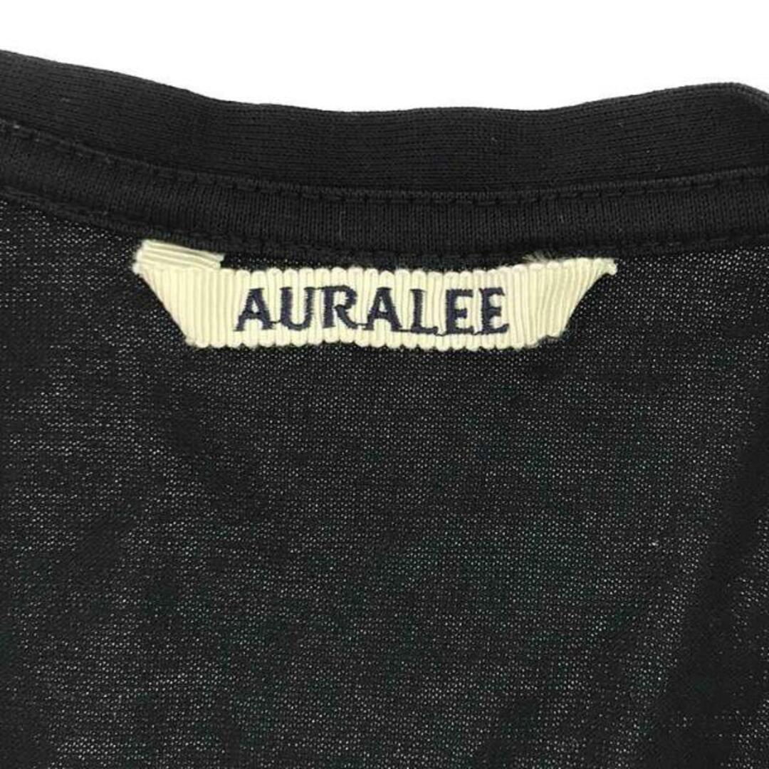 AURALEE(オーラリー)のAURALEE / オーラリー | 2020AW | コットン Vネック ロングスリーブカットソー | 0 | ブラック | レディース レディースのトップス(Tシャツ(長袖/七分))の商品写真