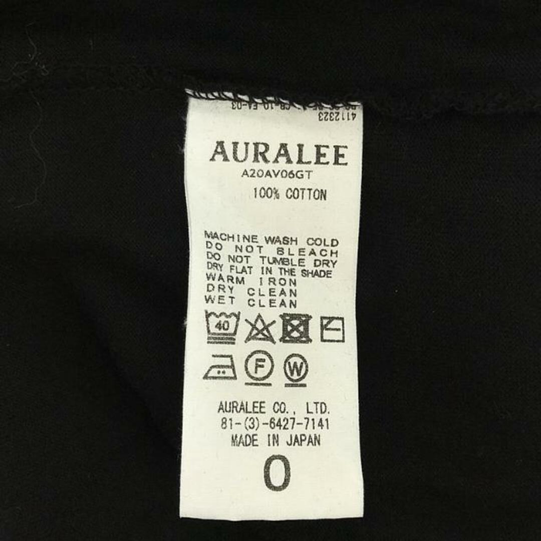 AURALEE(オーラリー)のAURALEE / オーラリー | 2020AW | コットン Vネック ロングスリーブカットソー | 0 | ブラック | レディース レディースのトップス(Tシャツ(長袖/七分))の商品写真