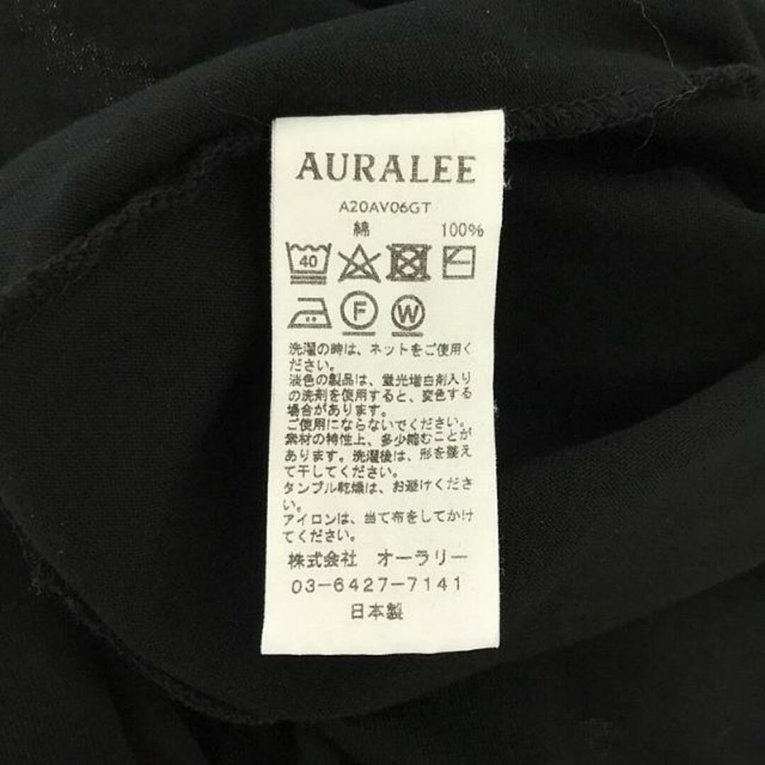 AURALEE(オーラリー)のAURALEE / オーラリー | 2020AW | コットン Vネック ロングスリーブカットソー | 0 | ブラック | レディース レディースのトップス(Tシャツ(長袖/七分))の商品写真